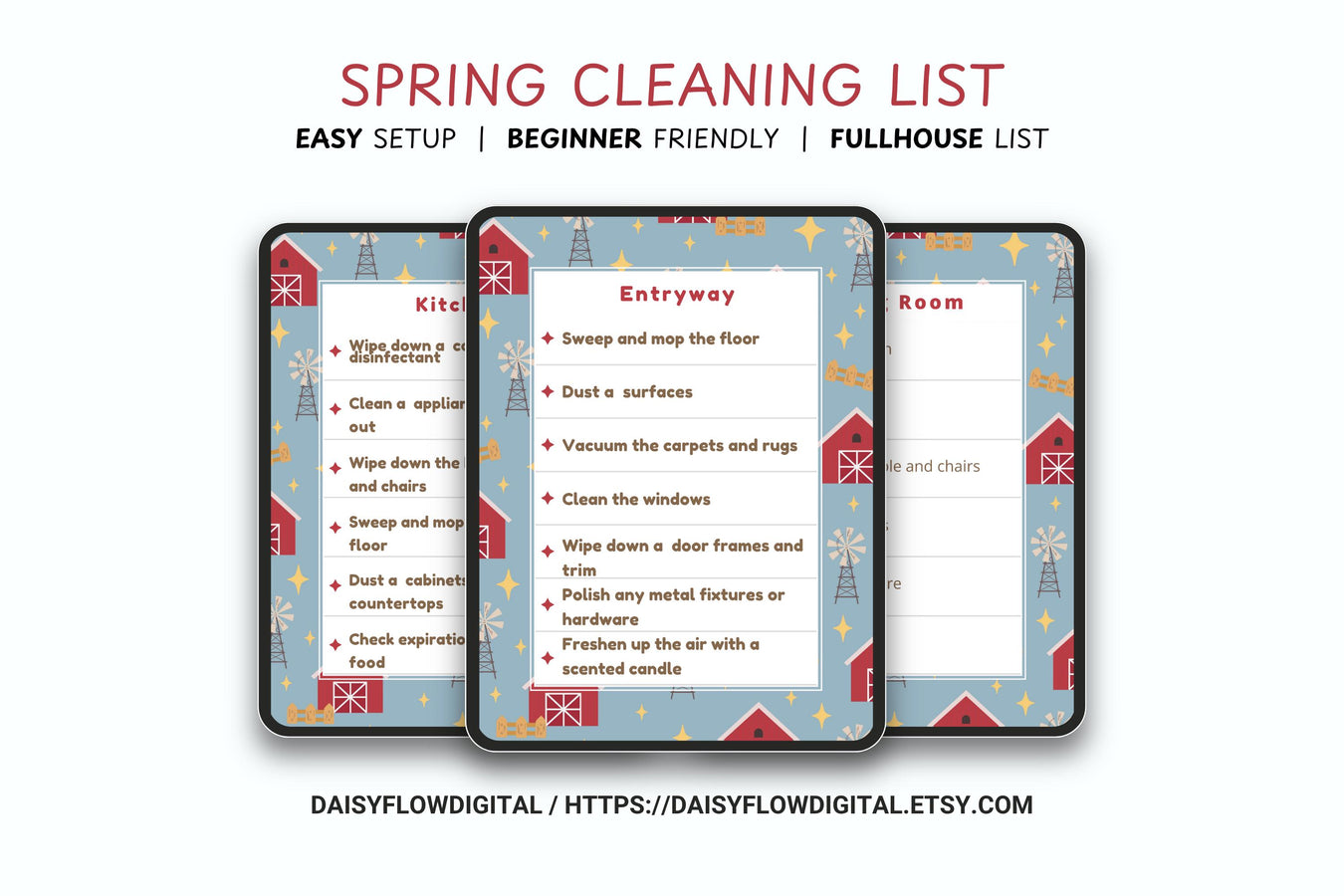 CLEANING LIST | Easy Use Cleaning List Template | Instant Digital Download | Aes - image 1