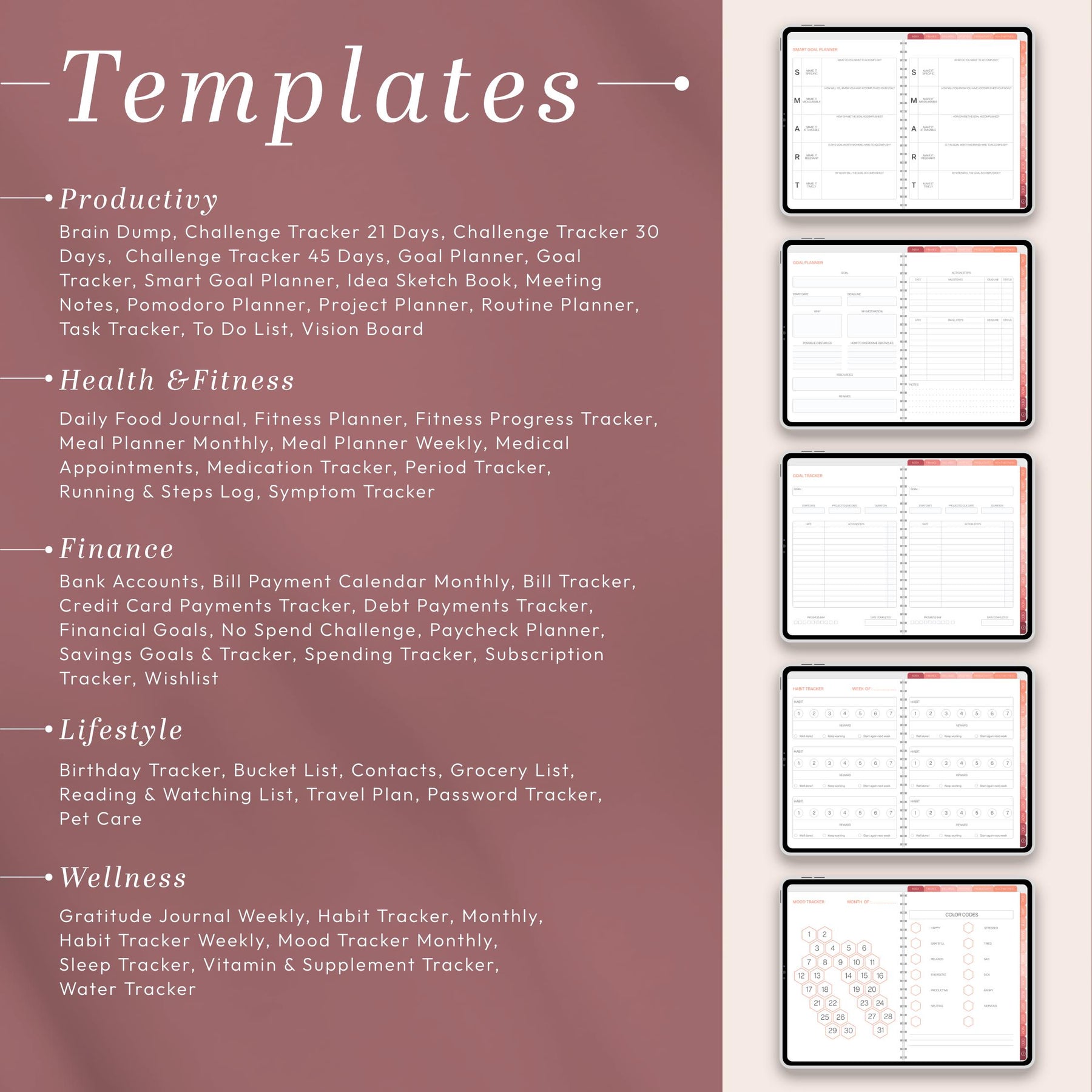 2026 Digital Planner Landscape for iPad, Hyperlinked PDF for GoodNotes & Notabil - image 9