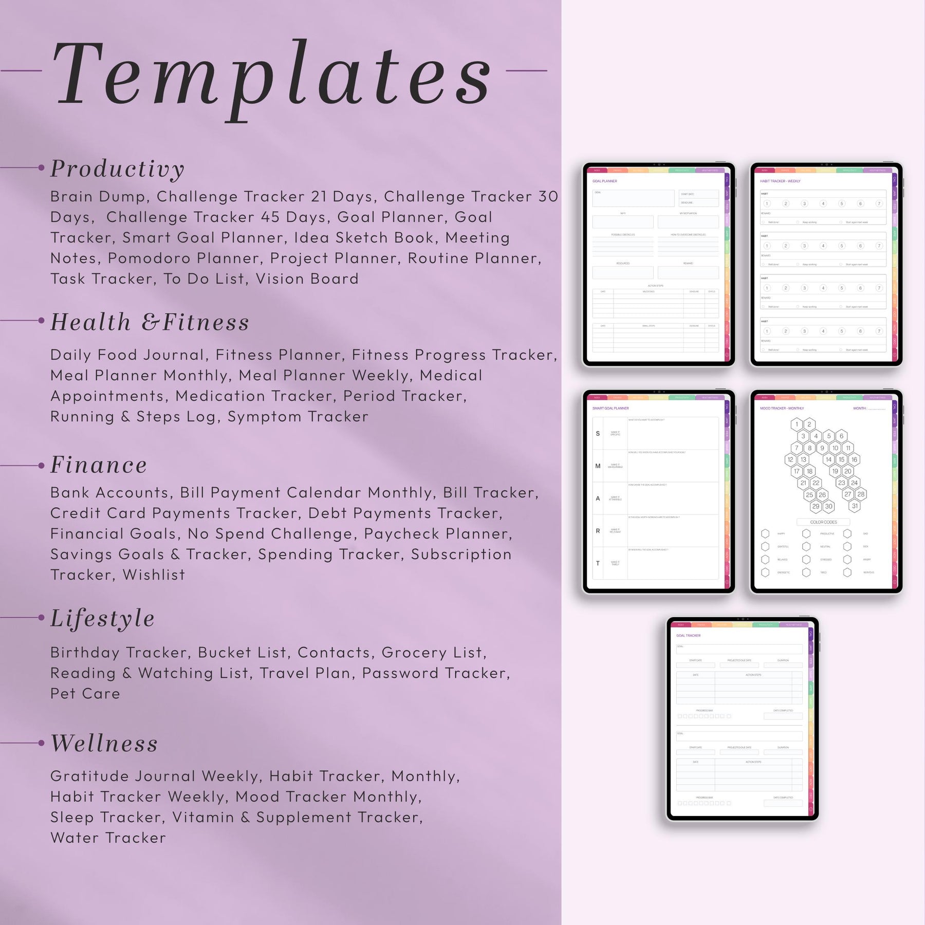 2026 Digital Planner Portrait for iPad, Hyperlinked PDF for GoodNotes & Notabili - image 9