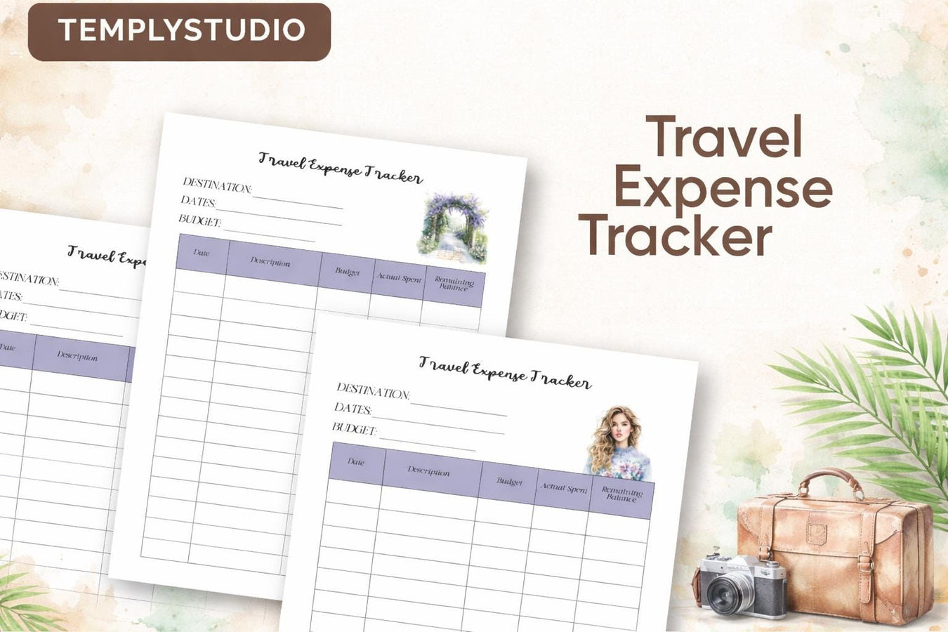 Printable Trip Expense Tracker | Travel Budget Planner (Digital Download) - image 1