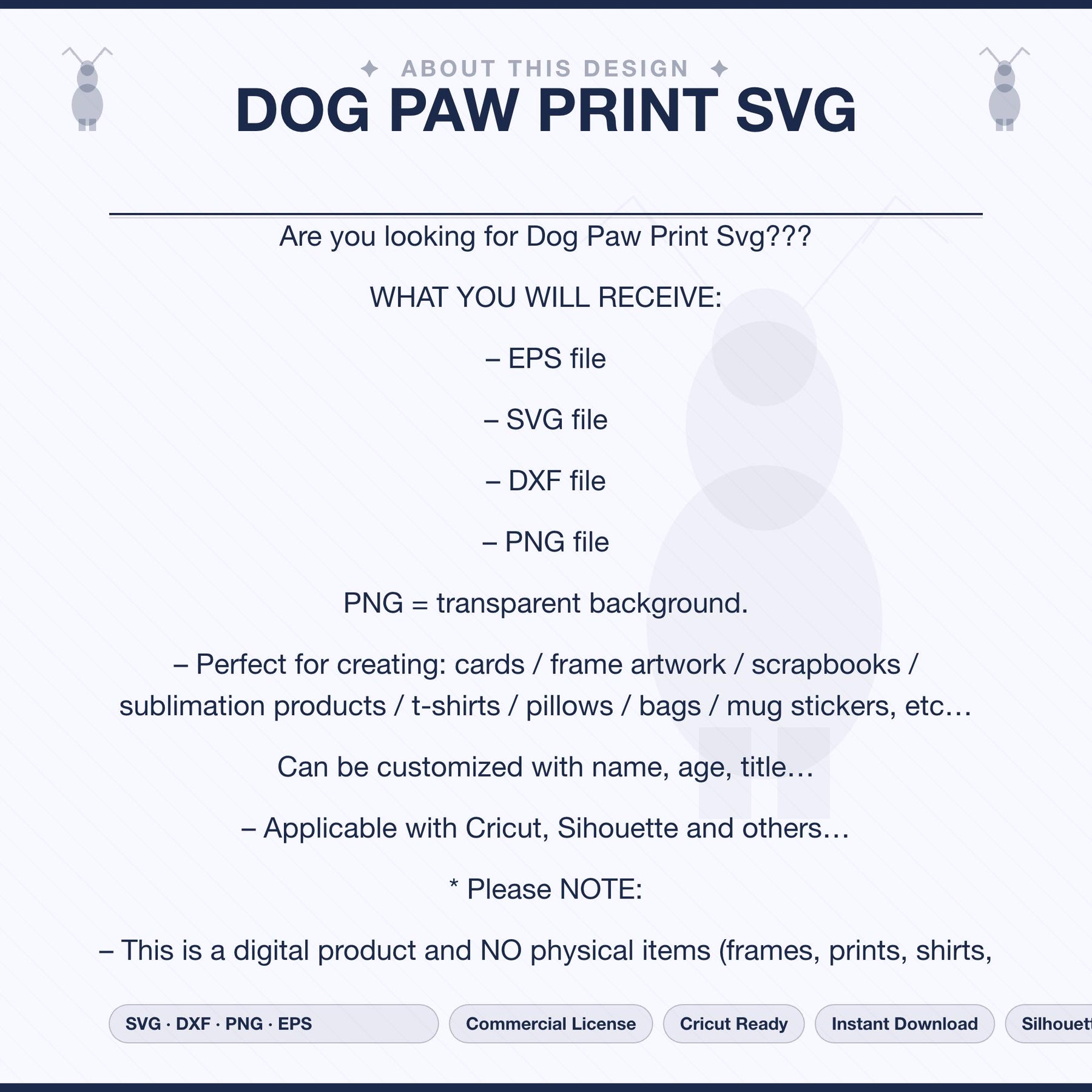 Dog Paw Print SVG | Paw Svg Bundle for Cricut & Silhouette | Pet Paw Clipart Png - image 3
