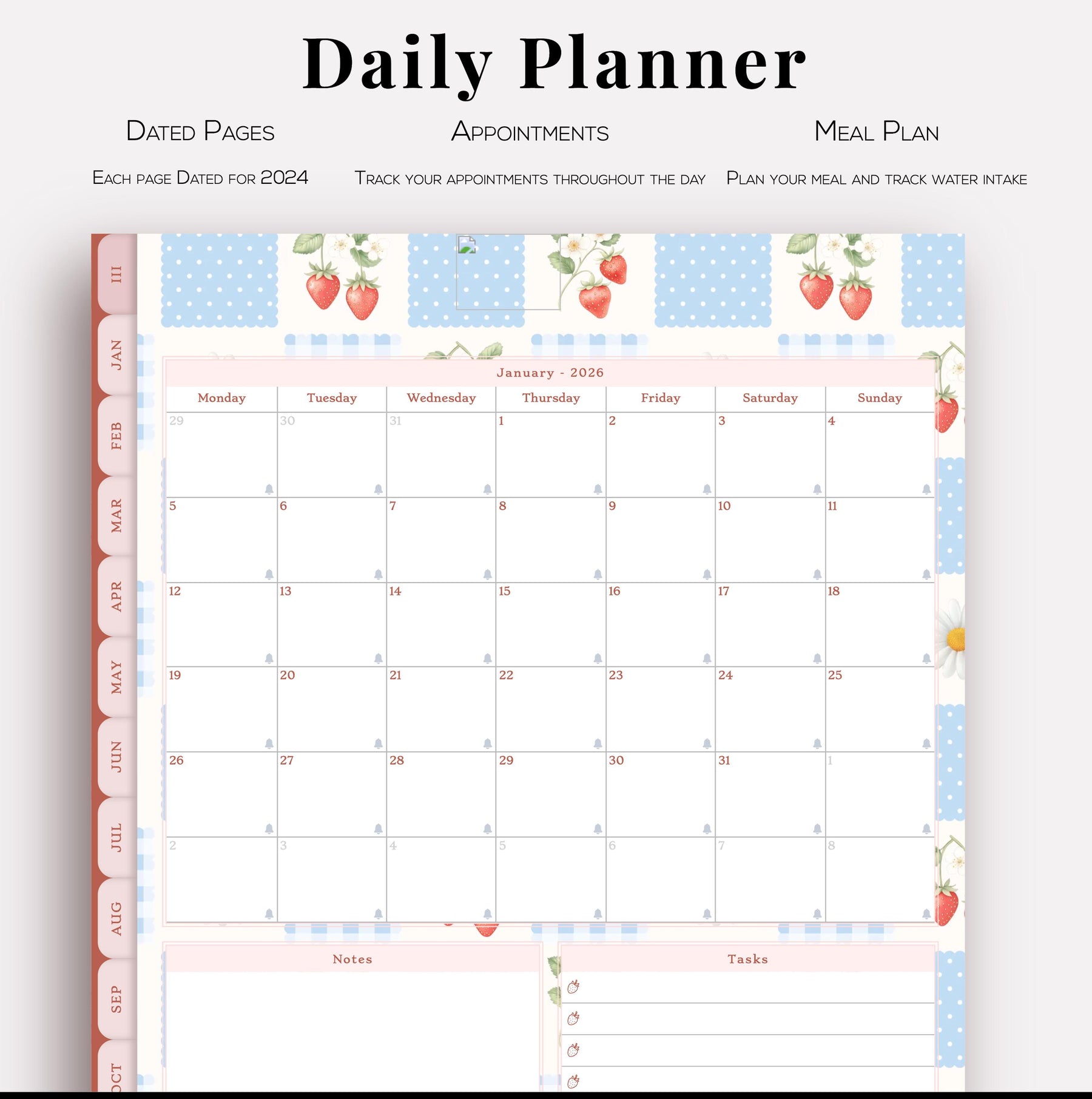 Digital Planner for GoodNotes, iPad Planner, Undated Hyperlinked PDF, Daily Week - image 5