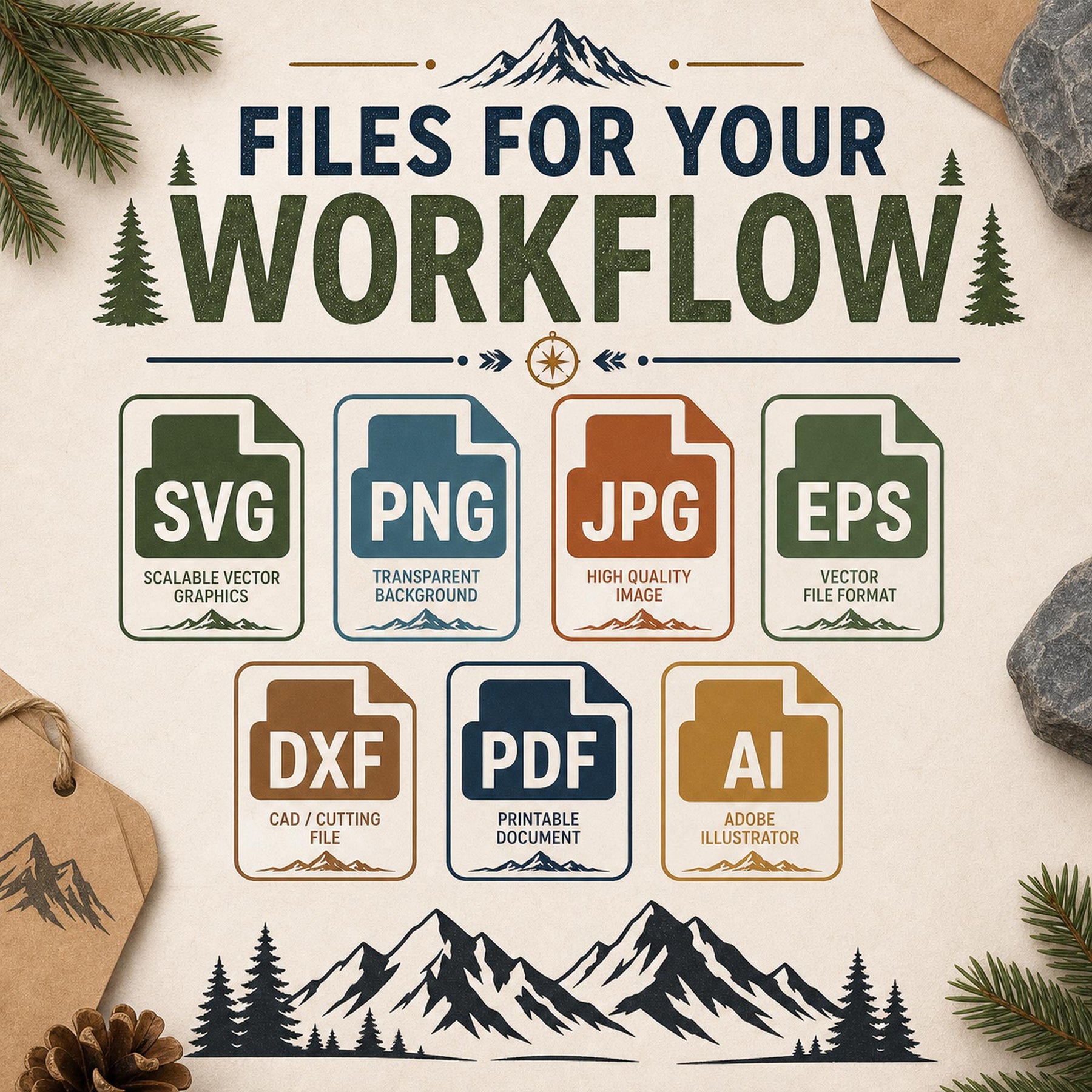 70 Mountain SVG Bundle Silhouette | Peak Designs Cricut Files | Mountain PNG | Forest - image 4