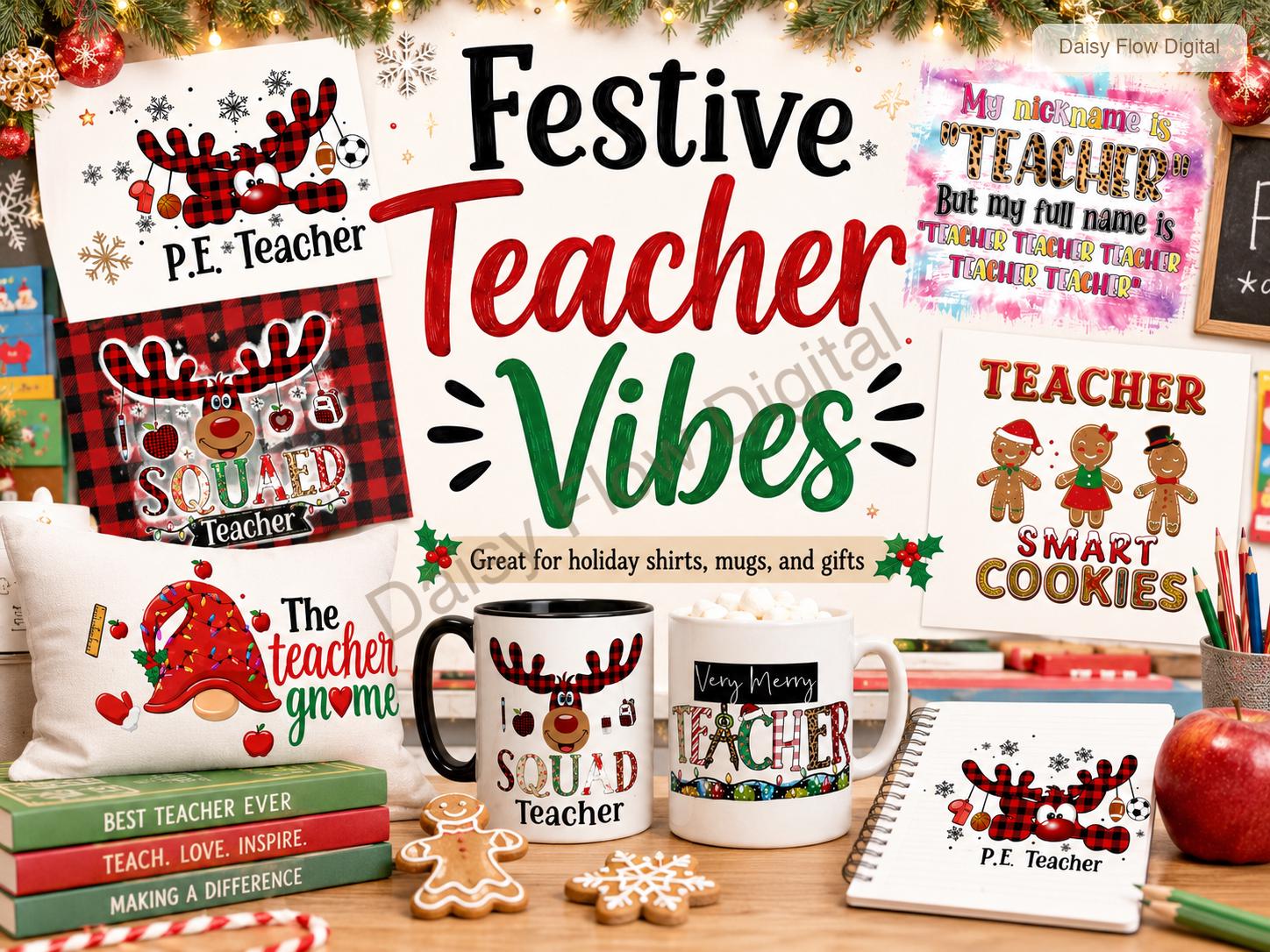 Teacher Sublimation Bundle | Teacher Life PNG for T-shirts | Funny Teacher Designs, B - image 9