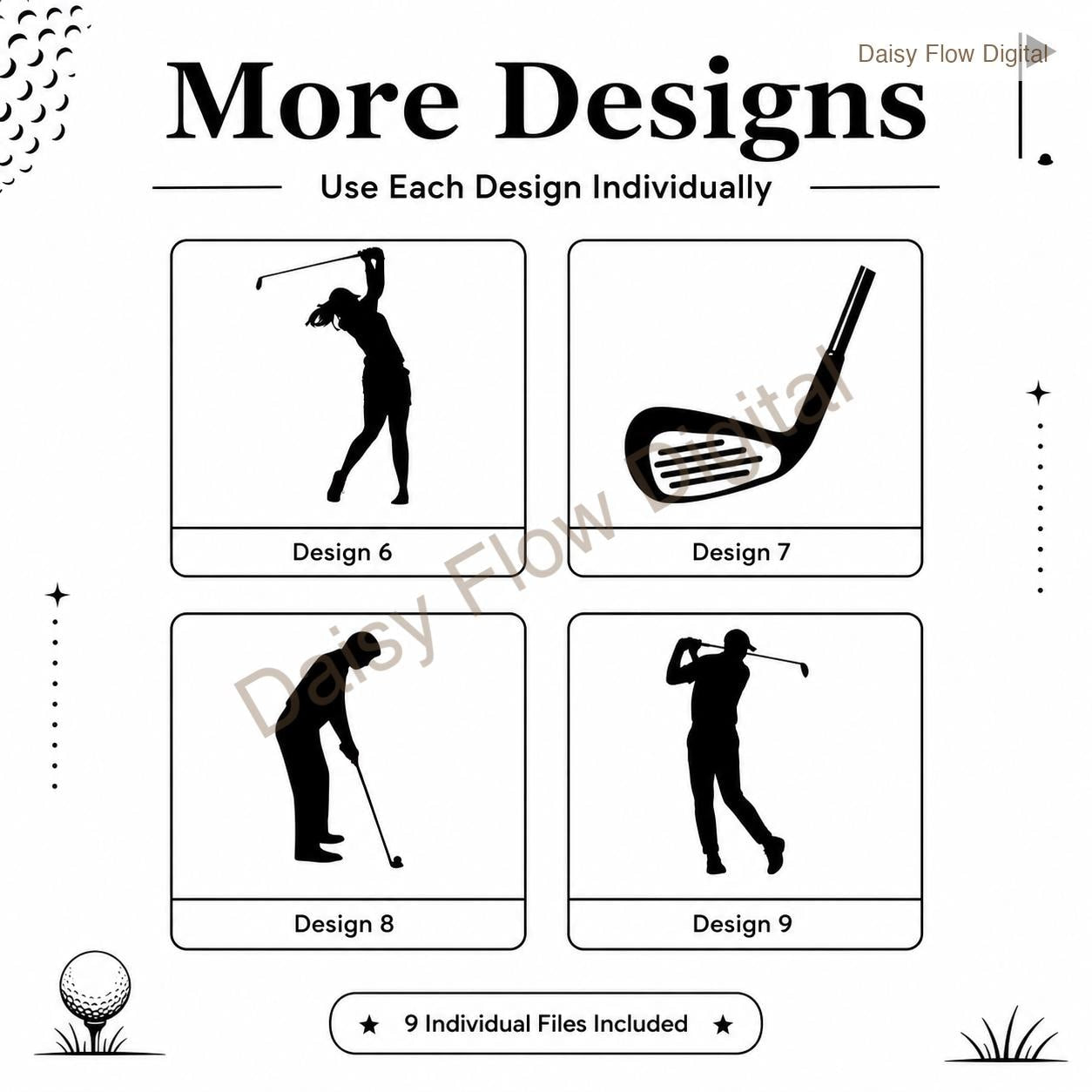 Golf SVG Bundle | Golfer Silhouette PNG | Golf Club Clipart | Golfing Cut Files for C - image 10