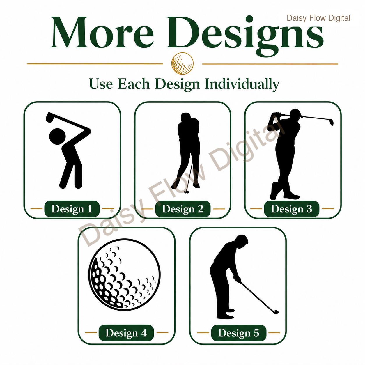 Golf SVG Bundle | Golfer Silhouette PNG | Golf Club Clipart | Golfing Cut Files for C - image 9