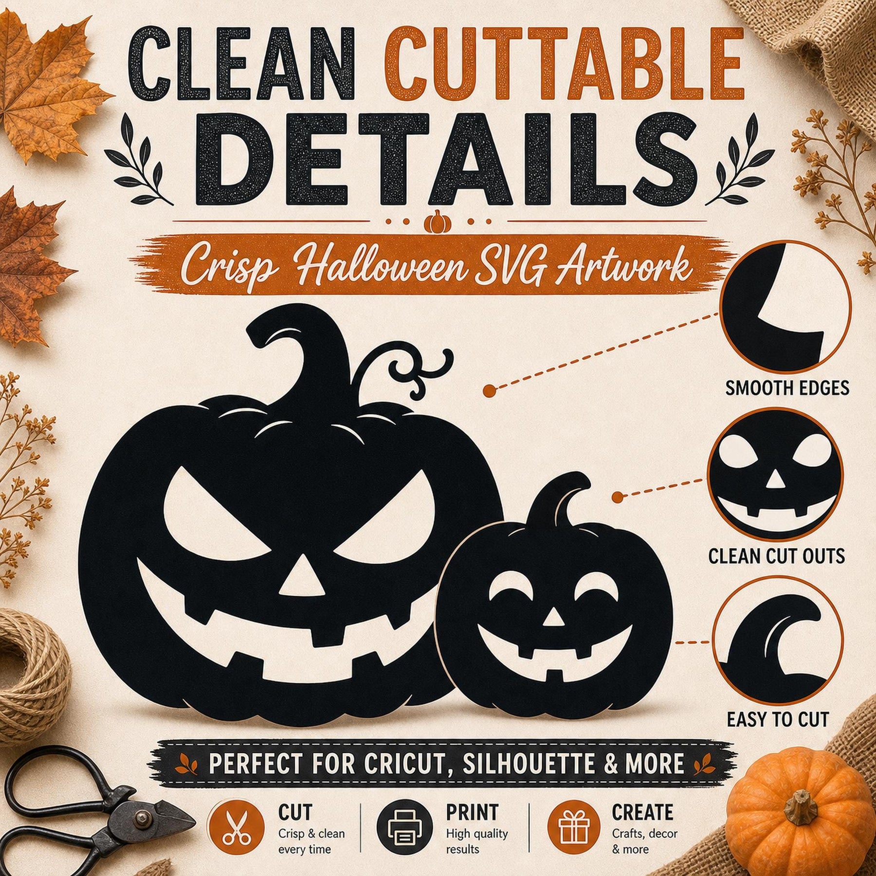 12 Pumpkin Face SVG Bundle | Jack O Lantern SVG | Halloween Cut Files | Spooky Pumpki - image 4