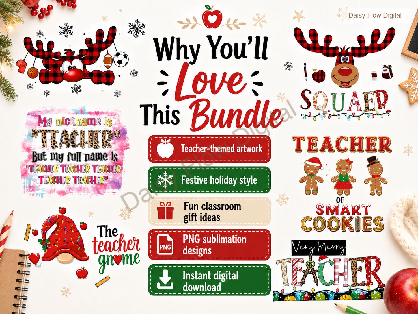 Teacher Sublimation Bundle | Teacher Life PNG for T-shirts | Funny Teacher Designs, B - image 8
