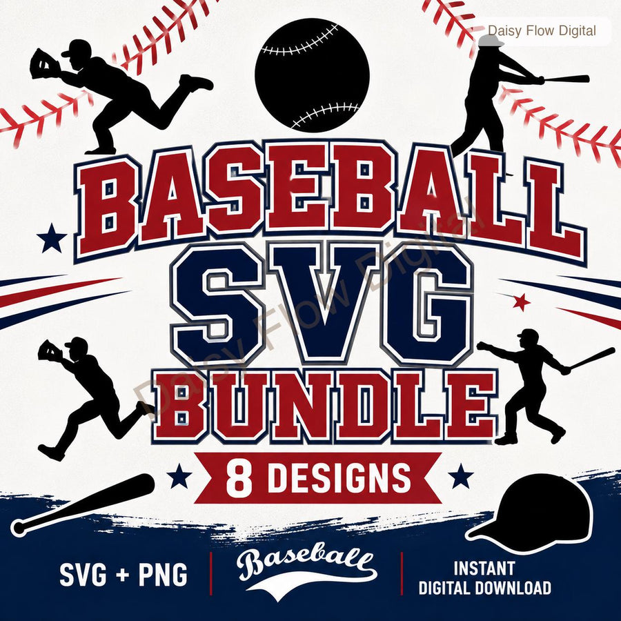 Baseball SVG Bundle | Baseball Silhouette PNG for Cricut | Sports Cut Files for Shirts | Baseball Mom Dad Clipart | Team Player Designs - image 1