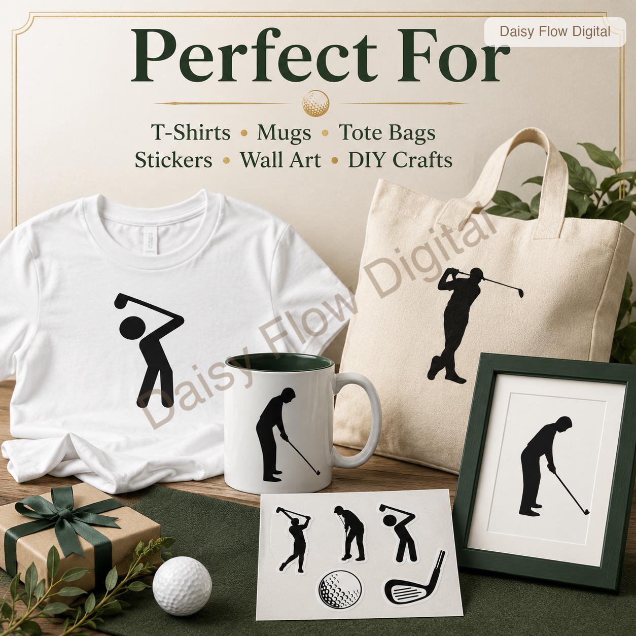 Golf SVG Bundle | Golfer Silhouette PNG | Golf Club Clipart | Golfing Cut Files for C - image 6